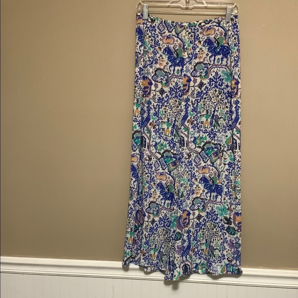 Isabel Marant Women’s Rosalia’s Silk Pattern Maxi Skirt 38 Artsy Luxury Office